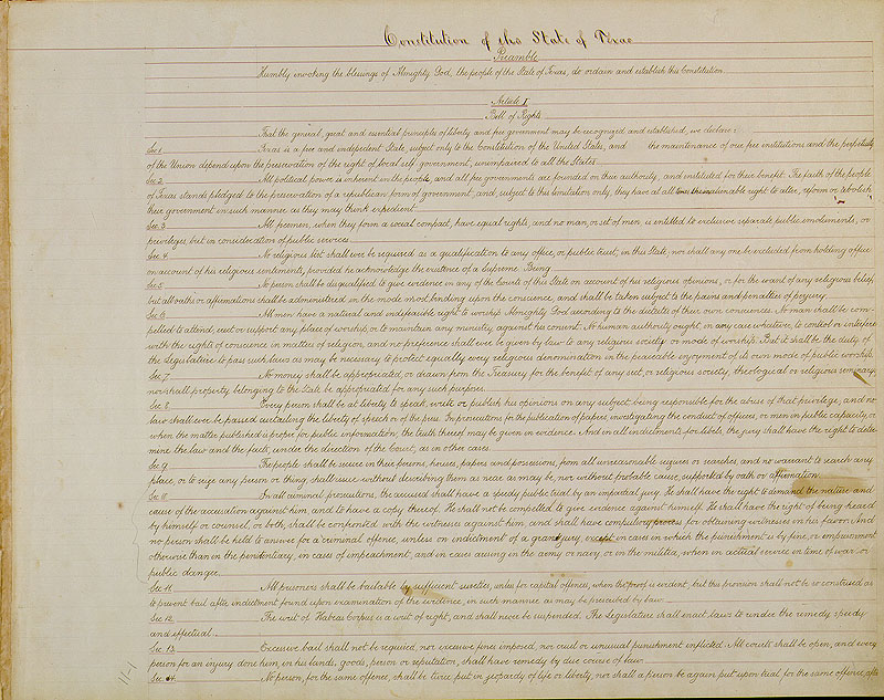 Original Texas Constitution