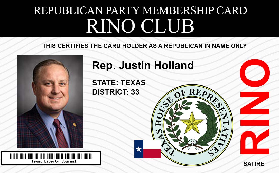 RINO Membership card for Justin Holland