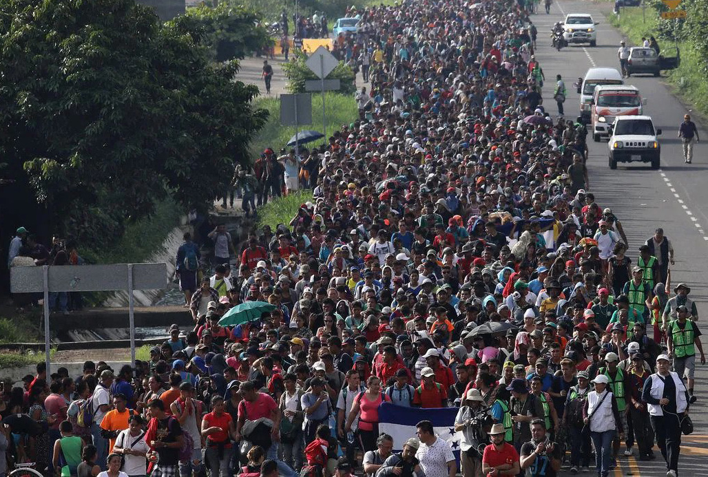 Migrants heading into the United States